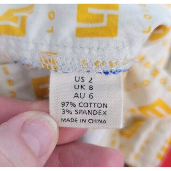 Loudmouth Golf Pants Womens 2 All Over Print Geometric Crop Capri AOP Golf Artsy - Picture 10 of 14